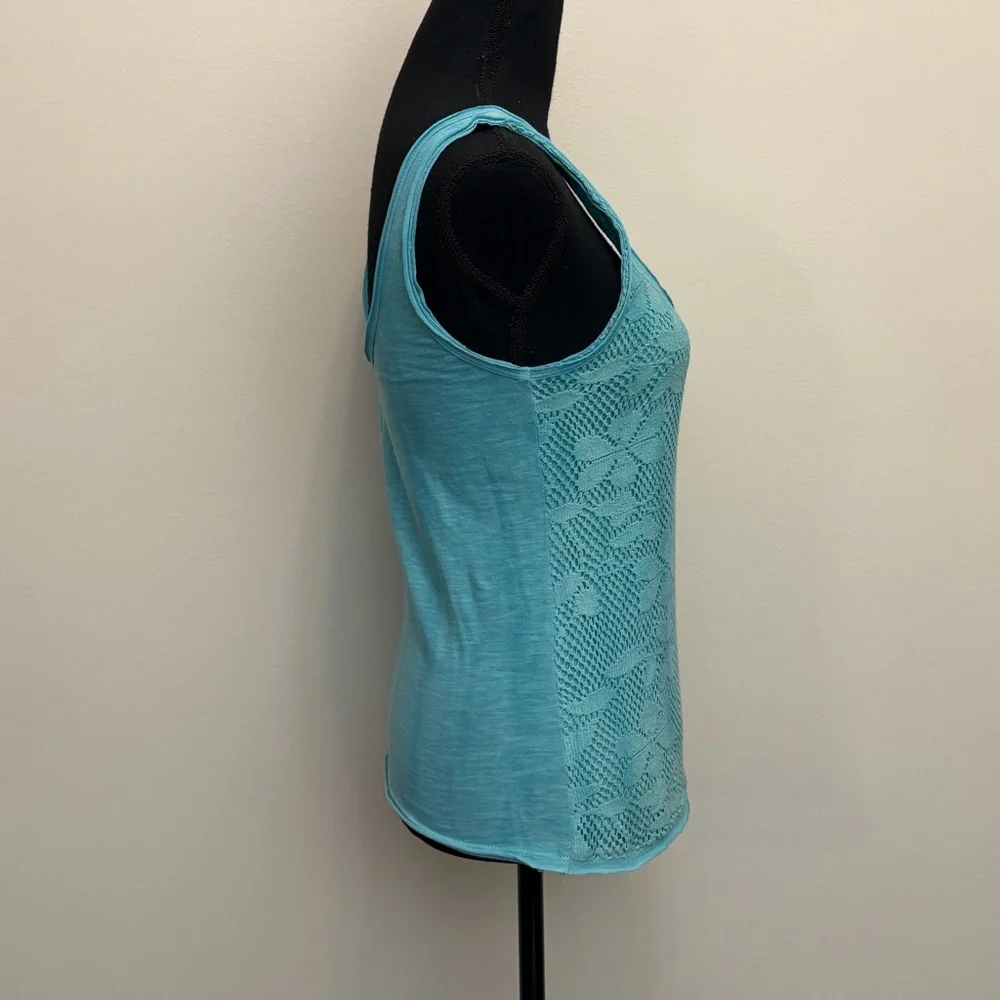 NWT‎ Free People Boho Hippie Eyelet Lace Tank Womens M Washed Tea Tie Dye Floral